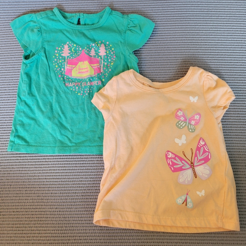 👶🏼 4/$10 9-12 & 12-18 Month Baby Tshirts Happy Glamper Camping Butterflies